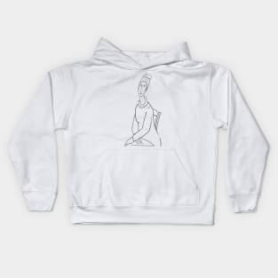 sitting on a chair Kids Hoodie